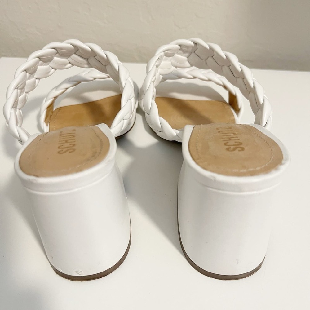 SCHUTZ Elida Braided Slide Sandals in White Leather size 8.5 - Picture 7 of 11